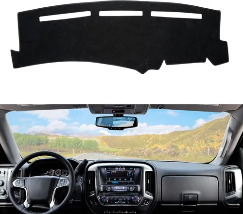 Vista 10 de Alfombrilla para salpicadero compatible con Chevy Tahoe Suburban Denali Avalanche 07-14, GMC Yukon/XL, Chevy Silverado 07-13, GMC Sierra sin altavoz