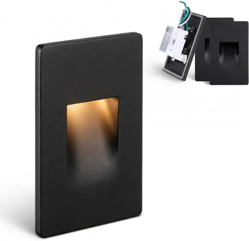 Vista 13 de LEONLITE - Luces LED para escalones de 3CCT 120V, 3.5W 110LM regulables del 5% al 100%, impermeables para interiores y exteriores, verticales, luz