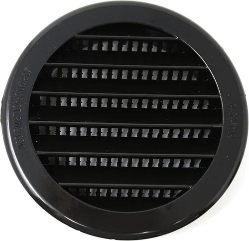 Vista 3 de Cubierta de rejilla de ventilación de aire de 3" redonda de plástico con persiana para reptiles, Soffit (16, Negro)