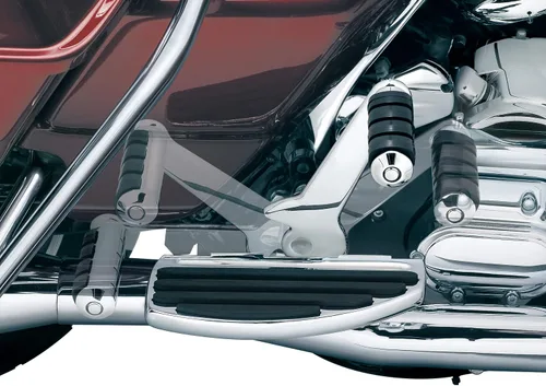 Vista 7 de Kuryakyn 7926 Estriberas de motocicleta: Estriberas ajustables para pasajero para motocicletas Harley-Davidson de 1993-2006 con montaje fijo Cromado