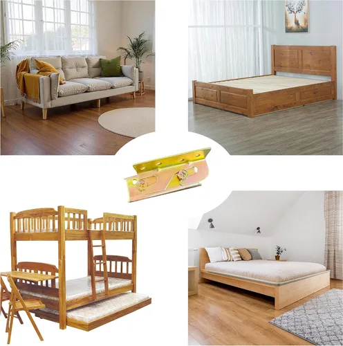 Vista 11 de Soportes de riel de cama, conectores de soporte de marco de cama para camas de madera, sujetadores de soporte resistentes sin mortaja, accesorios