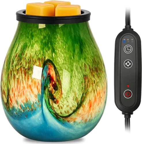 Vista 7 de EQUSUPRO Calentador de Aceite Esencial Eléctrico de Vidrio, Quemador de Incienso Eléctrico de Cera para Tartas, Calentador de Cera de Fragancia