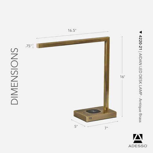 Vista 5 de Adesso Aidan AdessoCharge - Lámpara de escritorio con carga inalámbrica LED