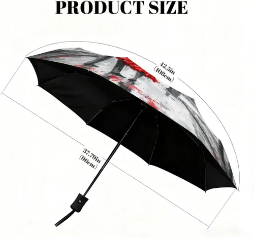Vista 2 de Sombrillas de protección solar UV para lluvia, paraguas plegable automático resistente al viento para caminar y viajar