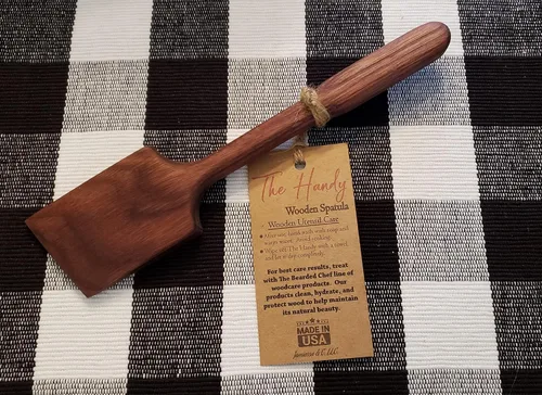 Vista 3 de The Handy - Espátula de madera - Fabricado en los Estados Unidos - Propiedad de veteranos (Hickory)