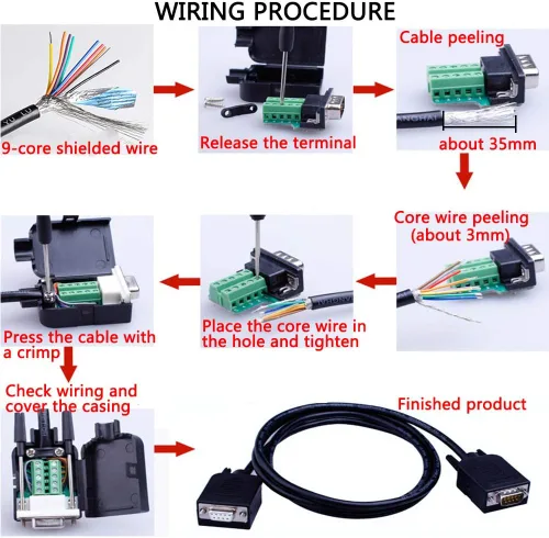Vista 7 de 10PCS DB9 Solderless Serial a 9pin macho hembra conector de ruptura