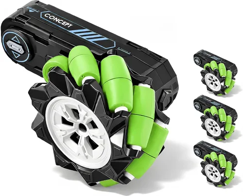 Vista 2 de Juego de 4 ruedas de repuesto para automóvil de acrobacias a control remoto, neumáticos de repuesto duraderos para niños, vehículo de juguete