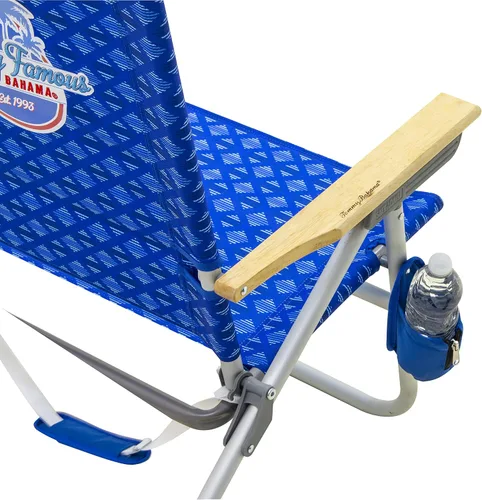 Vista 4 de Tommy Bahama 4-Position Easy in-Easy Out Folding Beach Chair 1 paquete azul.