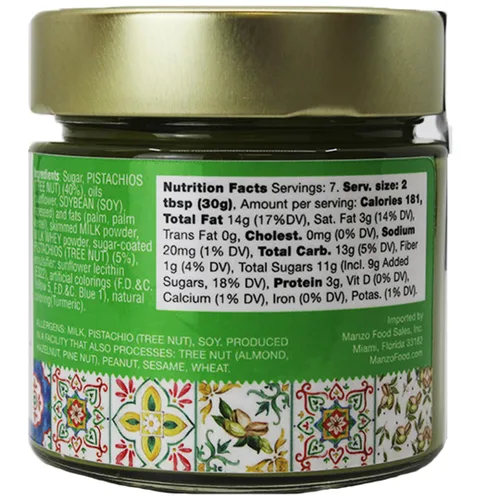 Vista 2 de L'Oro Del Sud, Crema italiana de pistacho, crujiente, 40% pistachos, 7 onzas
