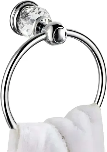 Vista 7 de Anillo de toalla de cristal negro, soporte para toallas de baño, negro mate, soporte para toallas de baño, soporte para toalla de mano para baño
