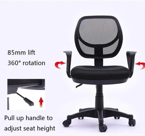 Vista 4 de Round Back Office Chair Staff Student Dormitory Home Arched Computer Chair Mesh Lifting Swivel Chair Backrest Staff Chair