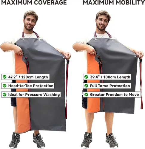 Vista 8 de GoldPig Thick Rubber Apron: Waterproof, Chemical Resistant, Adjustable Neck & Belt for Dishwashing, Gardening, Butchering