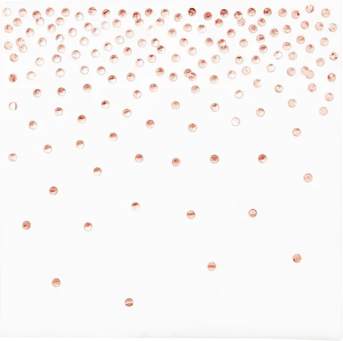 Vista 7 de Juvale Servilletas de cóctel con confeti de oro rosa, 5 x 5 pulgadas, 100 unidades, desechables de 3 capas, papel de aluminio con lunares