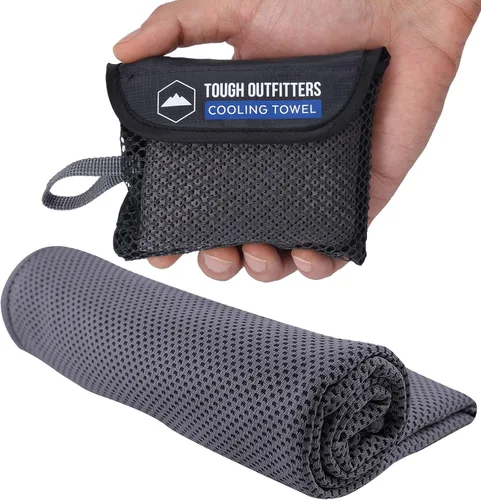 Vista 19 de Toalla de Enfriamiento Tough Outdoors - Toallas de Enfriamiento para Cuello y Cara - Envoltura de Hielo y Paño de Sudor para Camping, Gimnasio, Yoga