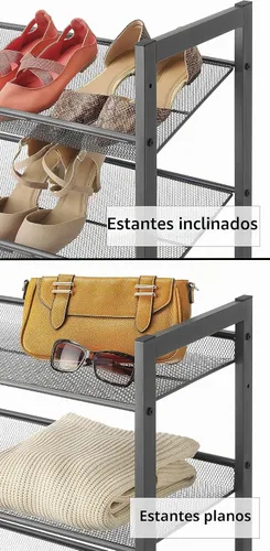 Vista 6 de Whitmor - Zapatero de malla de acero, 3 niveles, color gris plomizo