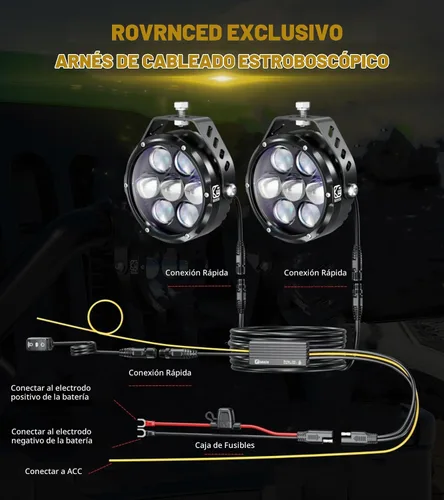 Vista 3 de Kewig - Cápsulas de luz LED blanco ámbar de 4 pulgadas, 96 W, cubo de doble