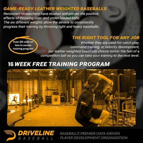 Vista 10 de Pelotas de béisbol con peso de cuero Driveline