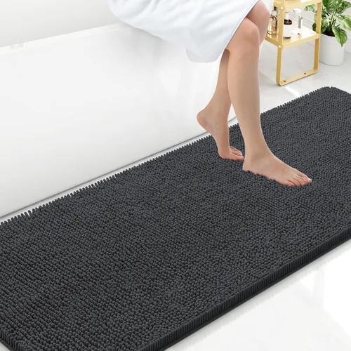 Vista 181 de Arotive Alfombras de baño de felpilla extrasuaves y absorbentes, de 24 x 16 pulgadas, lavables a máquina, parte trasera de goma antideslizante
