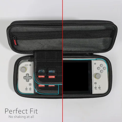 Vista 4 de Hard Shell Travel Case Compatible with HORI Split Pad Compact - Carrying Case for Oversized Grip/Controllers + Nintendo Switch/Oled Console