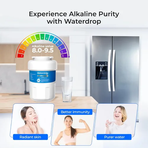 Vista 3 de Waterdrop Alkaline WD-F13 Reemplazo para GE® MWF®, SmartWater® MWFP, MWFINT, MWFA, GWF, HDX FMG-1, GSE25GSHECSS, WFC1201, RWF1060, Mejora pH Filtro