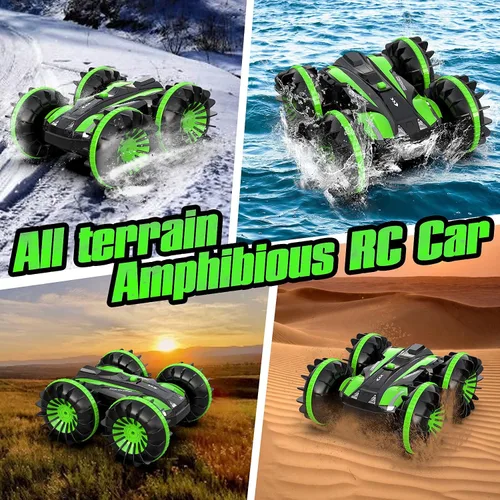 Vista 4 de VOLANTEXRC Toys for 6-12 Year Old Boys Amphibious RC Car for Kids 2.4Ghz Remote Control Boat Waterproof 4WD RC Monster Truck Stunt Car Boys Girls