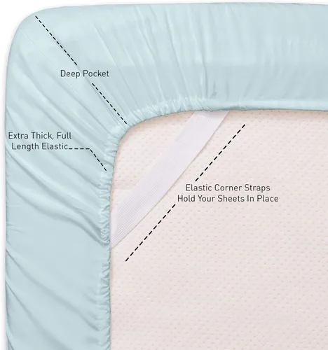 Vista 4 de Juego de sábanas de 4 piezas para camas individuales de 1500 hilos de microfibra de cepillado fino con bolsillo profundo - 1 funda de almohada