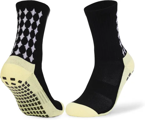 Vista 8 de L04AYABY Grip Socks - Calcetines deportivos de fútbol para hombre, antideslizantes, calcetines acolchados para correr, fútbol, paquete de 134