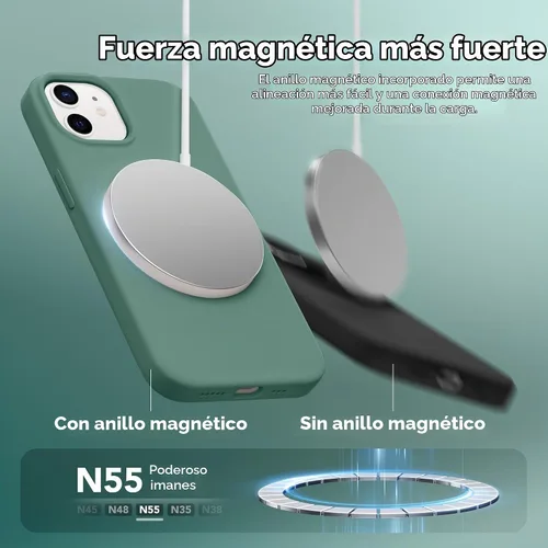 Vista 2 de GONEZ Funda magnética para iPhone 12 / 12 Pro, compatible con MagSafe, [protector de pantalla + protector de lente de cámara], funda protectora
