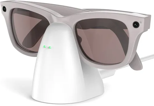 Vista 9 de Soporte de carga compatible con gafas inteligentes RayBan Meta, base de carga portátil para Wayfarer, Headliner y Skyler Gen 1 con cable USB-C de 59