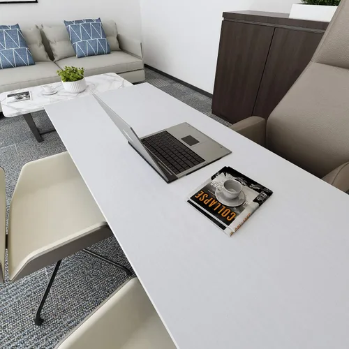 Vista 4 de VEELIKE Cubiertas de madera para encimeras de despegar y pegar, papel tapiz autoadhesivo blanco, impermeable, extraíble, papel de contacto