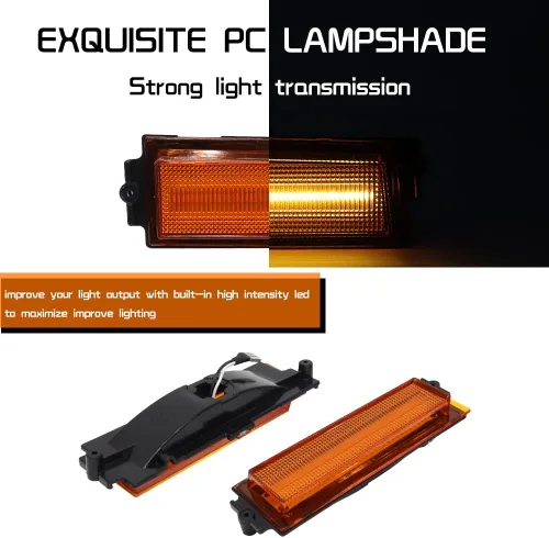 Vista 2 de Para 1981 1982 1983 1984 1985 1986 1987 1988 Chevy Monte Carlo SS luzes de señalización de marca de parachoques lateral ámbar Led Lente Ámbar Lente