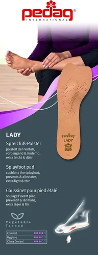 Vista 2 de Plantillas de piel autoadhesivas ultrafinas Pedag Lady de largo 3/4 (para todos los tacones), Art 121 US Women's 5 Eurpoean Size 35, Bronceado, 1, 1