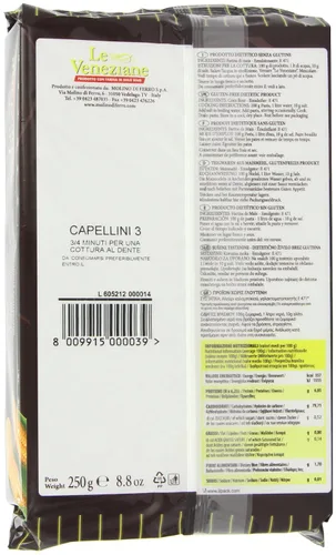 Vista 3 de Le Veneziane Pasta de Maíz, Capallini 8.82 oz [Paquete de 4]
