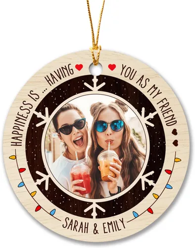 Vista 11 de Adornos de Navidad personalizados 2025 para amigas, regalos de adorno para la decoración del árbol de Navidad, regalo personalizado de Navidad