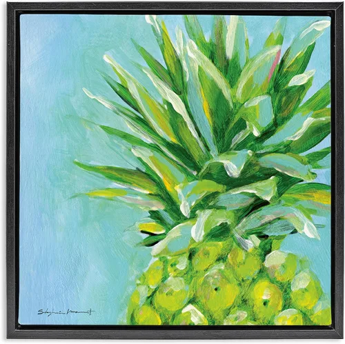 Vista 14 de Stupell Industries Arte giclée enmarcado con fruta de piña azul tropical, diseño de Stephanie Workman Marrott