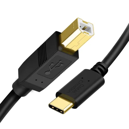 Vista 14 de CableCreation Cable de impresora USB C a B de 3.3 pies, escáner y cable MIDI para piano digital Yamaha Casio, controlador DJ, 1 M, negro
