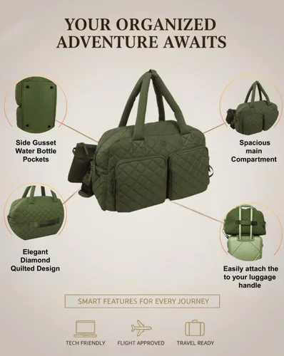 Vista 46 de Joan & David - Bolsas de viaje acolchadas de 22 pulgadas para mujer, bolsa de viaje ligera para mujer, bolsa de hospital de alta densidad, bolsas