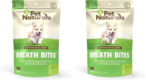 Vista 3 de Pet Naturals Breath Bites - Ambientador de aliento para perros, 60 masticables, aliento fresco, apoyo gastrointestinal saludable y salud dental