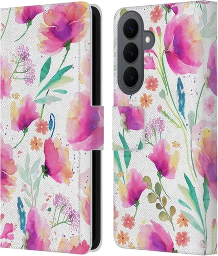 Vista 129 de Head Case Designs Officially Licensed Ninola Abstract Poppies Lilac Floral Leather Wallet Case Compatible with Samsung Galaxy A07 4G
