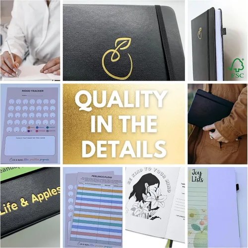 Vista 2 de Life & Apples - Diario para mujeres - Cuaderno de diario de atención plena guiada con indicaciones - para mejorar la salud mental, menos ansiedad