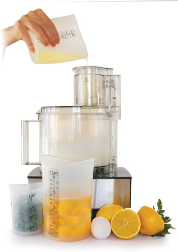 Vista 7 de iSi Basics Taza medidora de silicona flexible, juego de 3, blanco roto