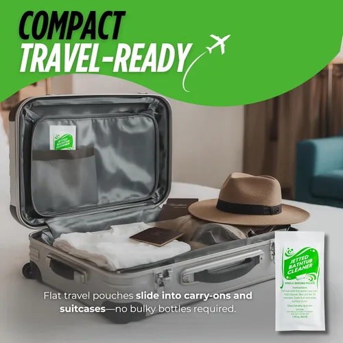 Vista 3 de Oh Yuk Limpiador concentrado de bañera Jetted - 2 bolsas de viaje de un solo uso