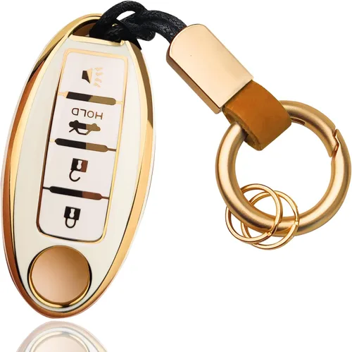 Vista 10 de OLLEN Funda para llavero de TPU de 4 botones con anillo sin tornillos, apta para Nissan Altima Sentra Maxima Murano Rogue Armada Pathfinder, funda