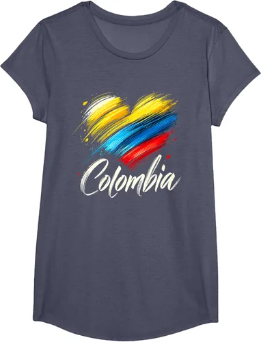 Vista 14 de Camiseta de orgullo colombiano con corazón de la bandera de Colombia