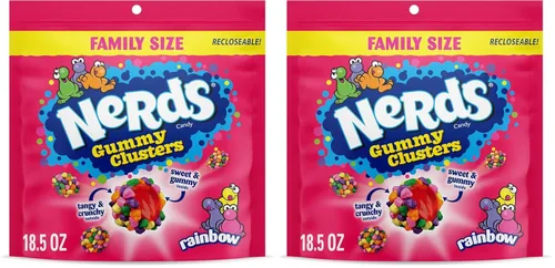 Vista 18 de NERDS Gummy Clusters Candy, arcoíris, crujiente y gomoso, 3 onzas (paquete de 12)
