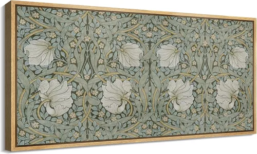 Vista 20 de SIGNFORD Lienzo enmarcado extragrande para pared, diseño de flores silvestres, paisaje, campo escénico con flores florecientes, ilustraciones