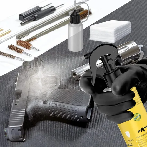 Vista 2 de Aceite para pistola 8 oz, lubricante premium para pistola, kit multiusos de limpieza y protección para pistola, limpiador y lubricante para pistola