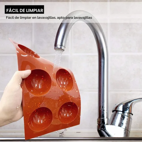 Vista 6 de Moldes para bombas de chocolate caliente – Moldes de silicona de 2.5 pulgadas y semiesferas – Marrón/3 piezas