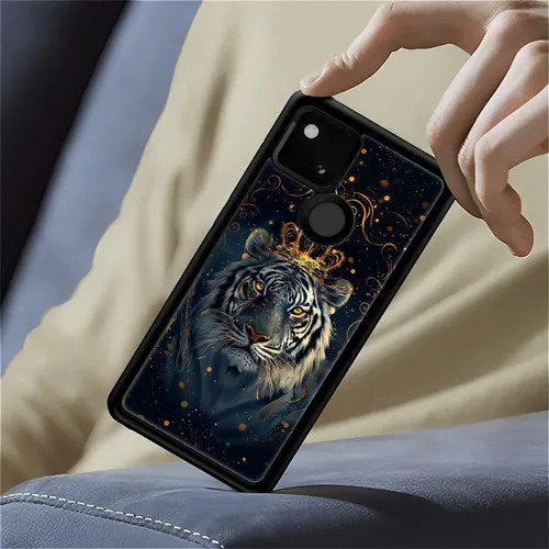 Vista 1217 de Compatible con Google Pixel 4A 5G Mobile Case Creative Acrylic Panel trasero Silicona Protección Grip especialmente diseñado para Google Pixel 4A 5G