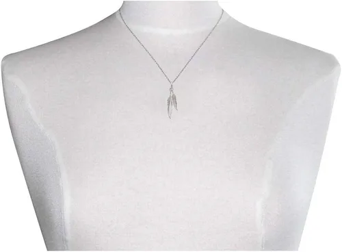 Vista 2 de Les Poulettes Jewels - Collar de plata de ley con dos plumas